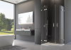 Ronal Sanswiss kabina półokrągła z drzwiami dwuczęściowymi 90x200 cm, szkło przezroczyste, profile chrom PU4P500901007